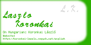 laszlo koronkai business card
